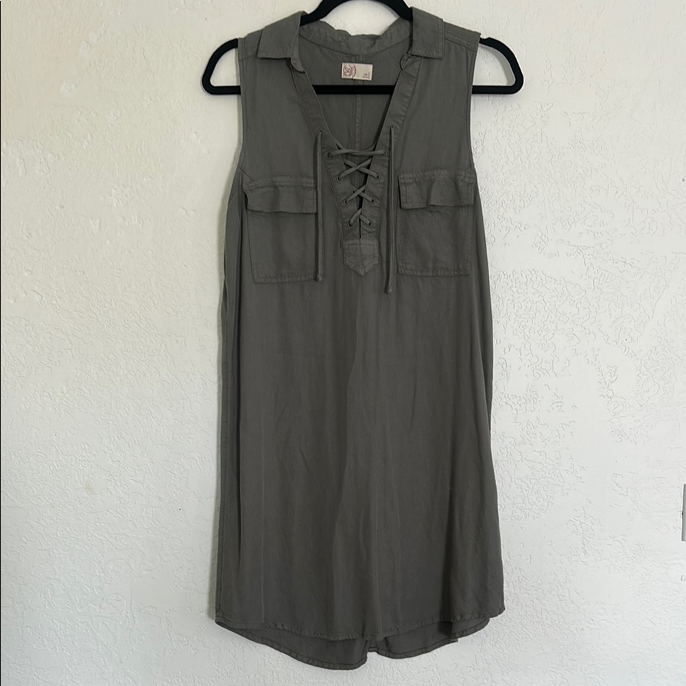 SO Asymmetrical Dress in Olive Green